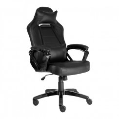 Herná stolička A-RACER Q11 –⁠ PU koža, čierna