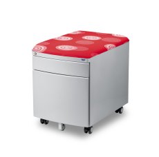 Pojazdný kontajner Mayer 32P8 26 091 — strieborný, červené čalúnenie