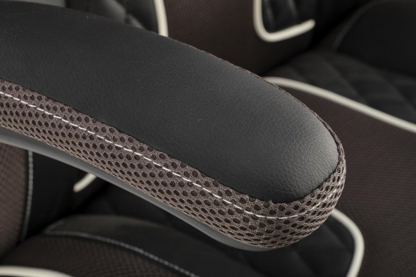 Kancelářské křeslo HAMLET — ekokůže, černá / šedá Halmar