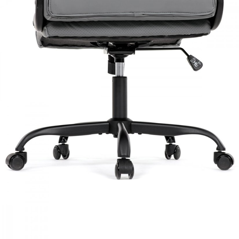 Kancelárske kreslo CYRUS — kov, ekokoža, siva