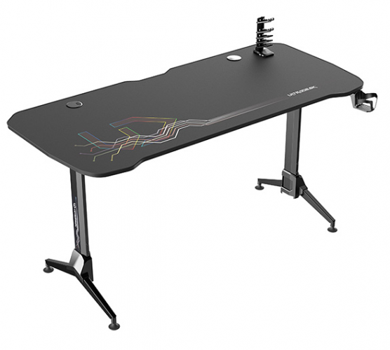 Herní výškově nastavitelný stůl ULTRADESK GRAND BLACK – 160x70 cm