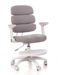 Dětská rostoucí židle GRIDDY — látka, bílá / šedá