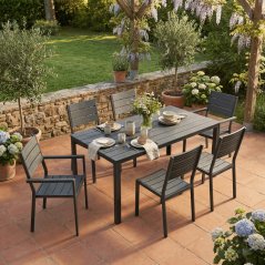 Zahradní sestava VERANDA –  polywood, šedá, Autronic