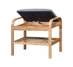 Botník s úložným priestorom ALVAREZ – bambus, sivá