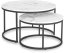 Elegantná sada stolíkov DAFNE MAX, biely mramor a čierny kov Meble Elite
