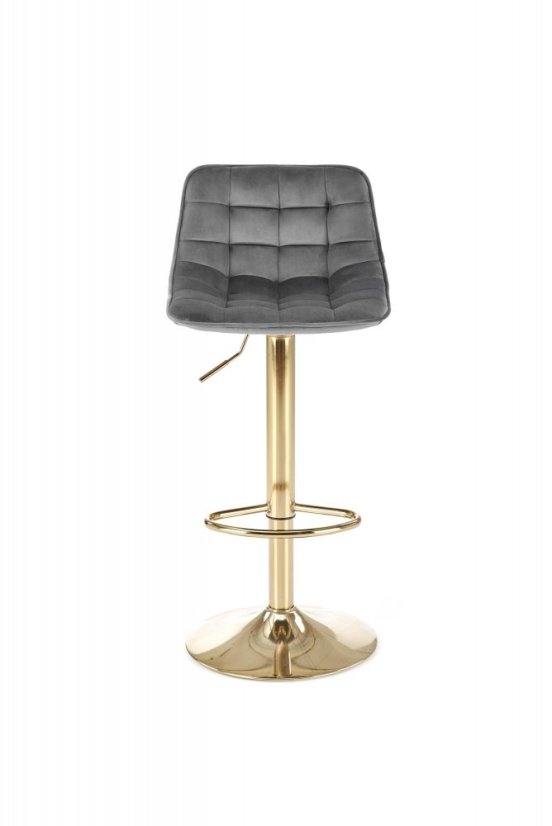 Barová stolička DREY II – kov, látka, zlatá/tmavo šedá