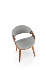 Jedálenské kreslo JARED — ekokoža, dekor orech / sivá