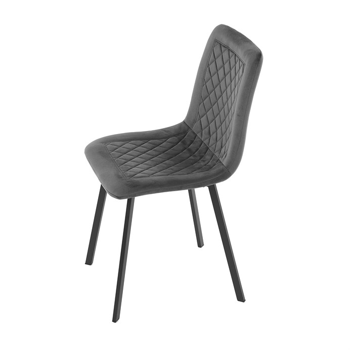 Elegantná jedálenská stolička NOX – sivý zamat, čierny kov Autronic
