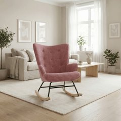 Hojdacie kreslo YAO – ružová, látka, ergonomický dizajn Autronic