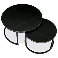 Set konferenčných stolíkov BISTAN — kov, keramika, čierna