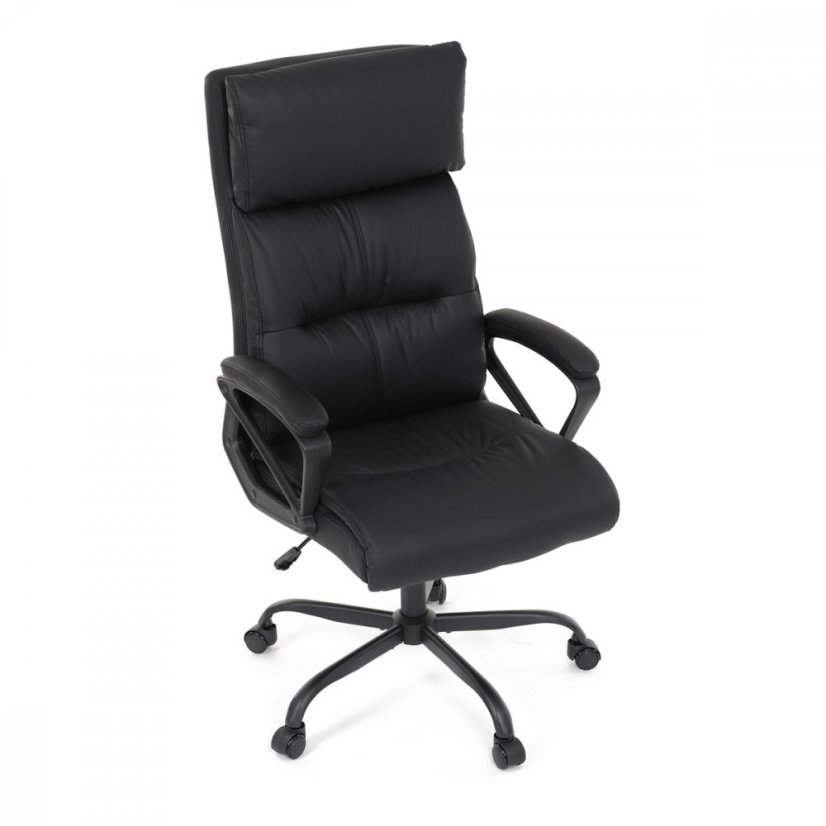 Kancelářské křeslo HOLMES — kov, ekokůže, černá Autronic