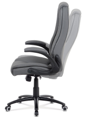 Kancelárske kreslo na kolieskach VASIL — ekokoža, šedé