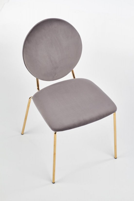 Jedálenská stolička HARLE – zamat, sivá