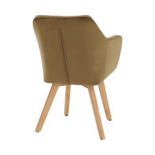 Jídelní křesílko ZERON — látka, dřevo, hnědozlatá Kondela