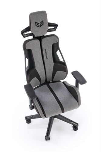 Herná stolička NITRO 2 — látka, čierna / sivá