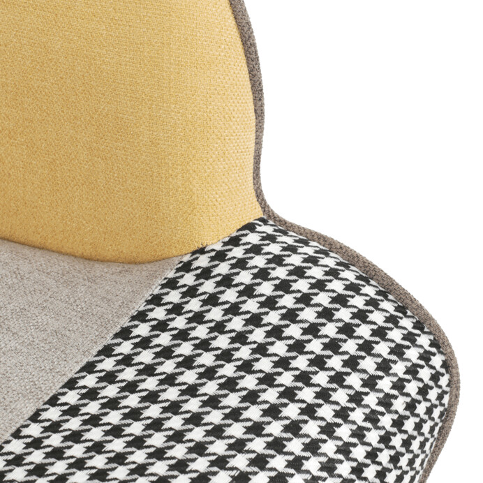 Luxusní relaxační křeslo NUVOLA s taburetem –  vodoodpudivá, sametová, patchwork látka Autronic