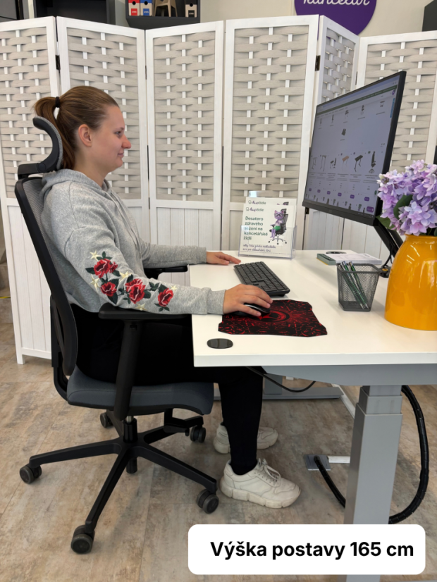 Kancelárska stolička na kolieskach RIM FLEXI FX 1104.087.022  – s podrúčkami a podhlavníkom, sivá