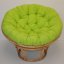 Relaxačný papasan DEMETRIA — ⌀100 cm, ratan, látka, medová / viac farieb