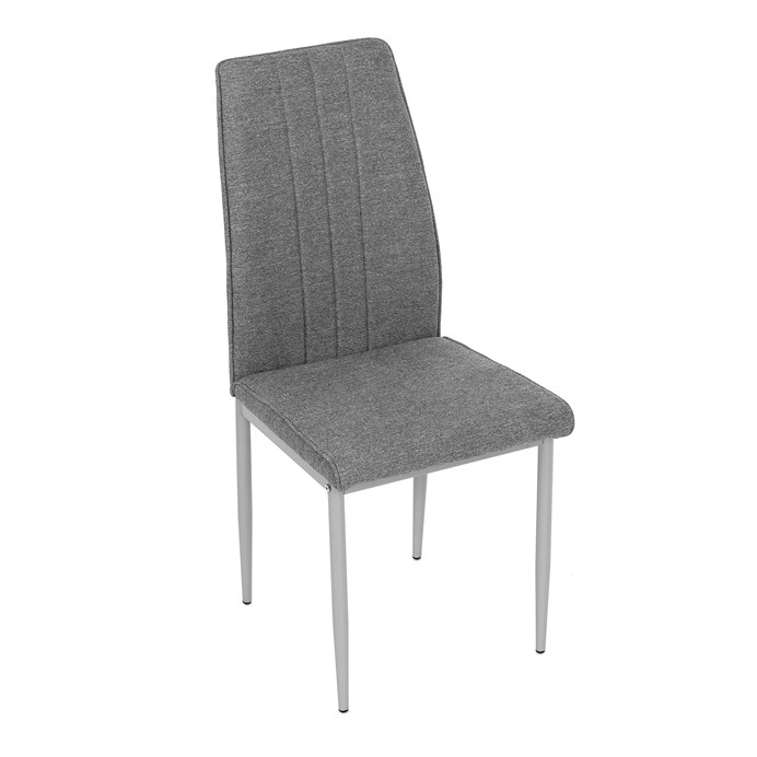 Industriální jídelní židle LENA Autronic – šedá látka, kovové nohy