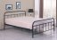 Dvoulůžková postel LINDA — kov, černá, 120x200 cm
