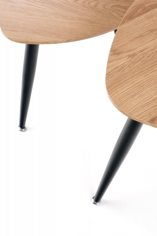 Set konferenčních stolků NICEA 2 — zlatý dub / černá Halmar