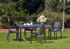 Zahradní stůl JOKER — 138×78×72, umělý ratan, antracit