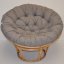 Relaxační papasan ARTEMIS — ⌀110 cm, ratan, látka, medová / více barev