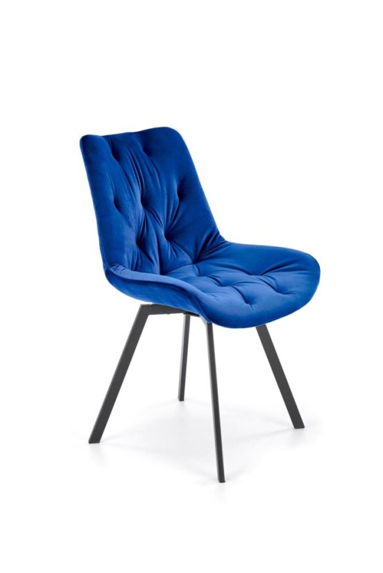 Elegantní otočná modrá sametová židle BECKY Halmar