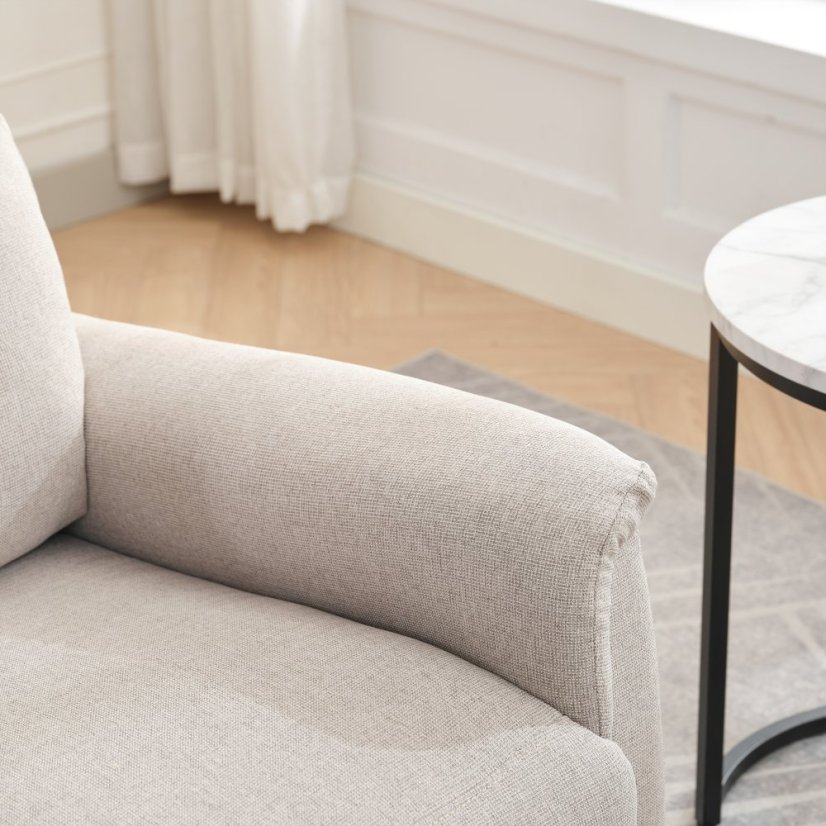 Luxusné krémové polohovacie masážne kreslo THERMIO s výhrevom a USB