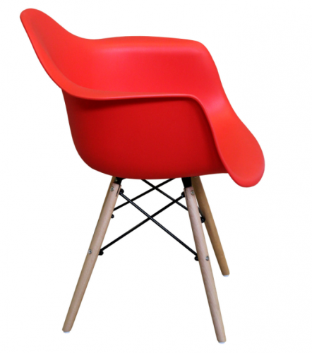 Jedálenská stolička DUO – plast, kov/masív buk, viac farieb - Farebné varianty stoličky DUO: Červená