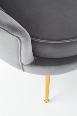 Designové křeslo AMORINITO — kov, šedá látka Halmar