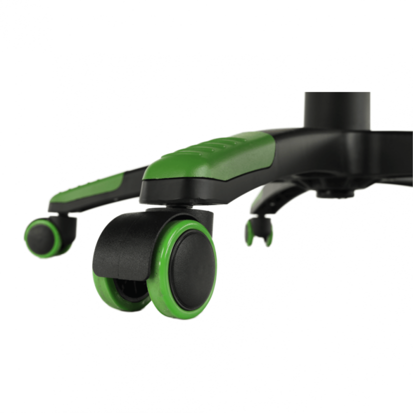 Herní židle BILGI — ekokůže, plast, černá/zelená, nosnost 150 kg