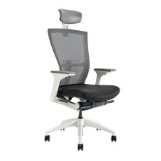 Kancelářské křeslo na kolečkách Office More MERENS WHITE SP – s područkami a opěrkou hlavy