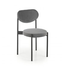 Jídelní židle EVONNE — kov, látka, šedá Halmar