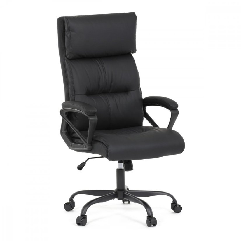 Kancelářské křeslo HOLMES — kov, ekokůže, černá Autronic