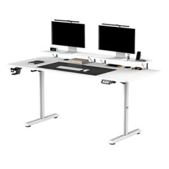 ULTRADESK HIGHLANDER XXL Biely pracovný stôl s elektrickým nastavením