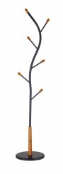 Stojanový vešiak MALAN –⁠ 186 cm, drevo/kov, čierna