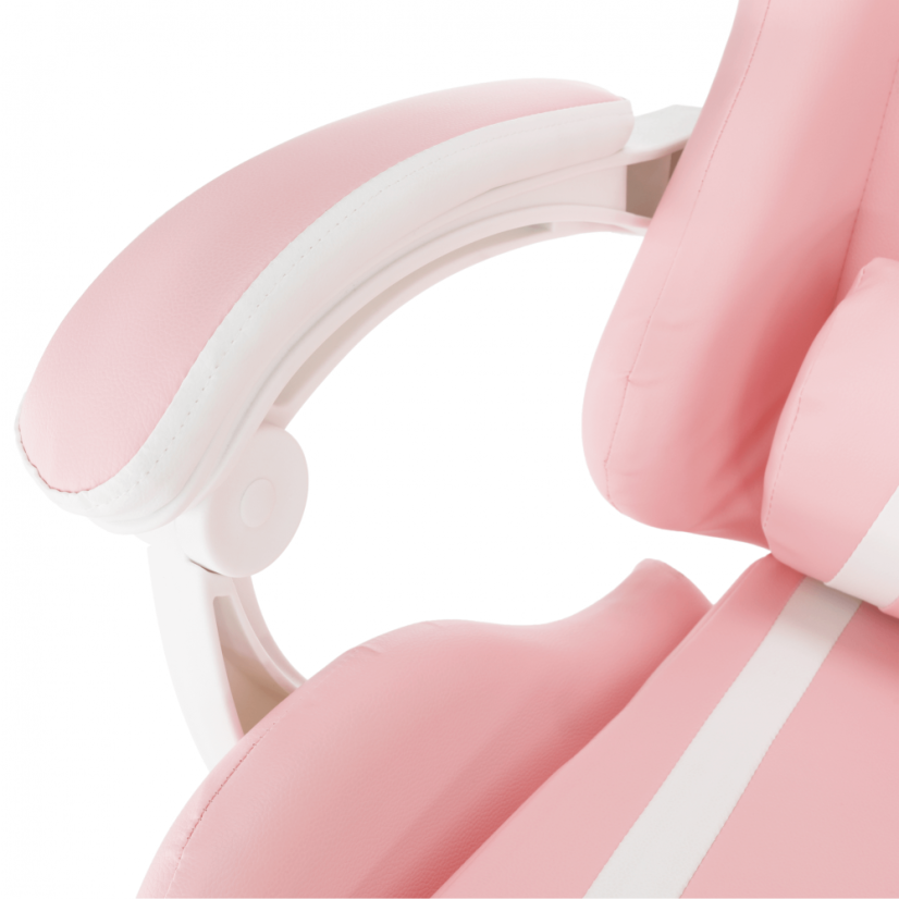 Herní židle PINKY – ekokůže, plast, bílá / růžová / černá Kondela