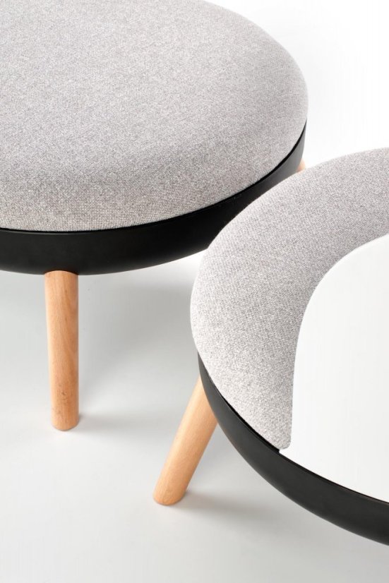 Podnožka ku kreslu SCANDI — masív, plast, šedá