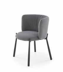 Jedálenská stolička LEMTA — kov, látka, sivá