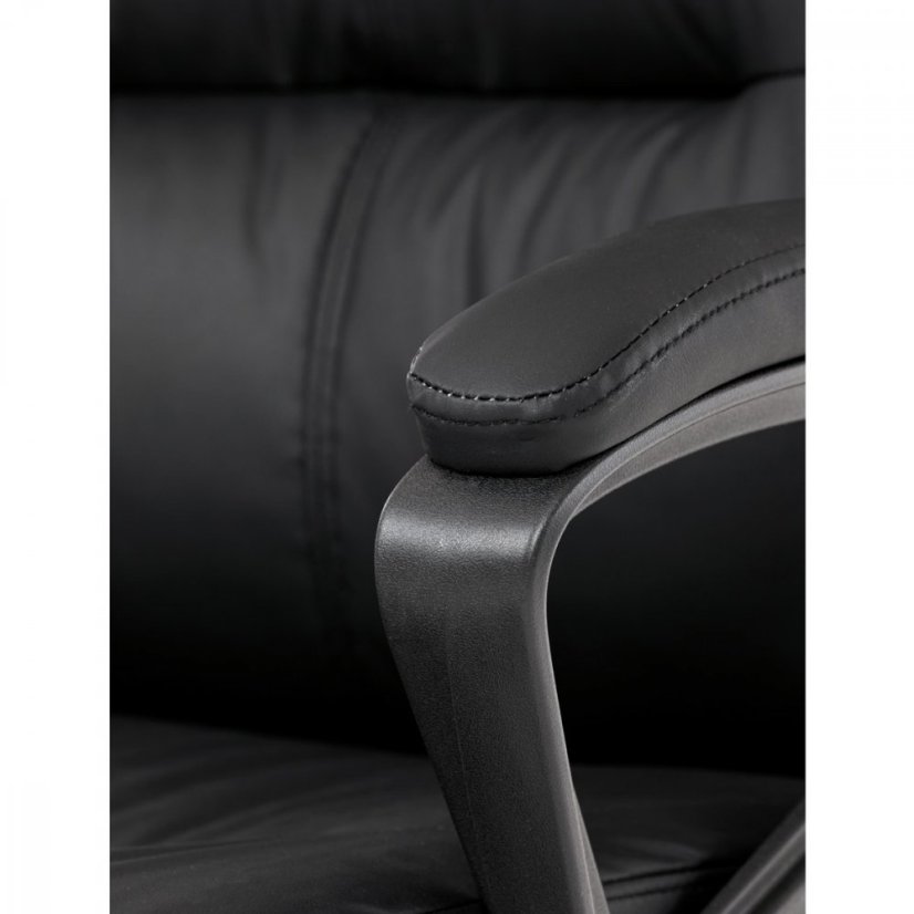 Kancelářské křeslo HOLMES — kov, ekokůže, černá Autronic