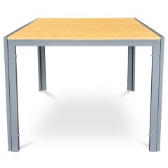Zahradní stůl rozkládací METRAX — 90x90 cm, kov, polywood, hnědá Autronic