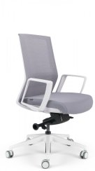 Kancelářská ergonomická židle BESTUHL S27 WHITE — šedá, snímatelný potah