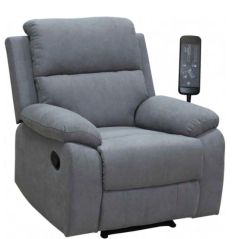 Masážní polohovatelné křeslo POHODA – textil, šedá IDEA nábytek