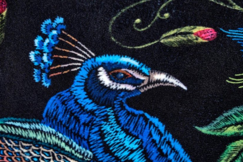 Relaxační křeslo ušák PAGONI — masiv, látka modrá