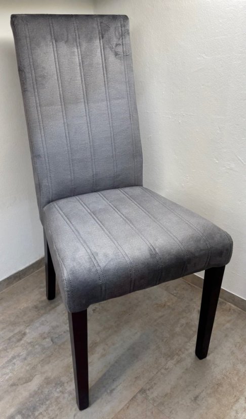 Jídelní židle DIEGO 2 – masiv, látka, šedá (vzorek z prodejny)