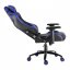 Herní židle IRON XXL — PU kůže, černá / modrá, nosnost 140 kg