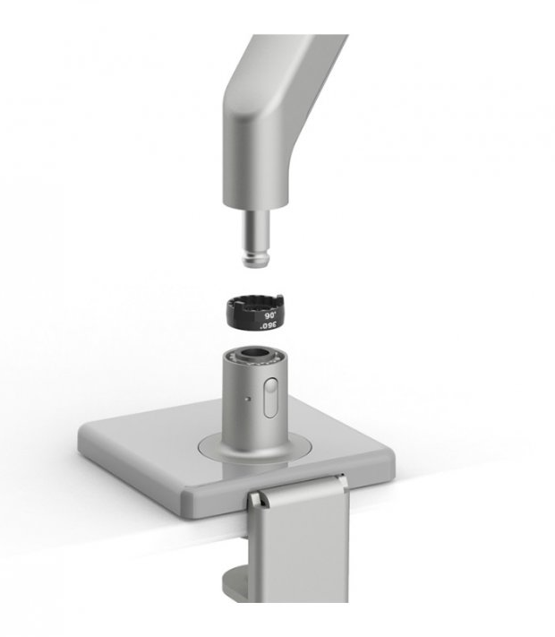 Držiak na displey HUMANSCALE - upevnenie na svorku, leštený hliník, viac farieb - Farebné varianty držiaka HUMANSCALE: Strieborno-šedá