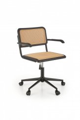 Kancelárska otočná stolička INCAS — kov, plast, čierna / hnedá