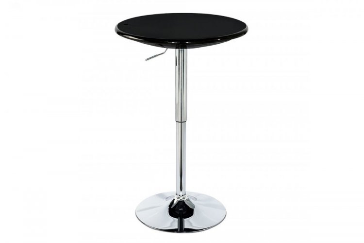 Barový stolek NATHAN – chrom, plast, černá